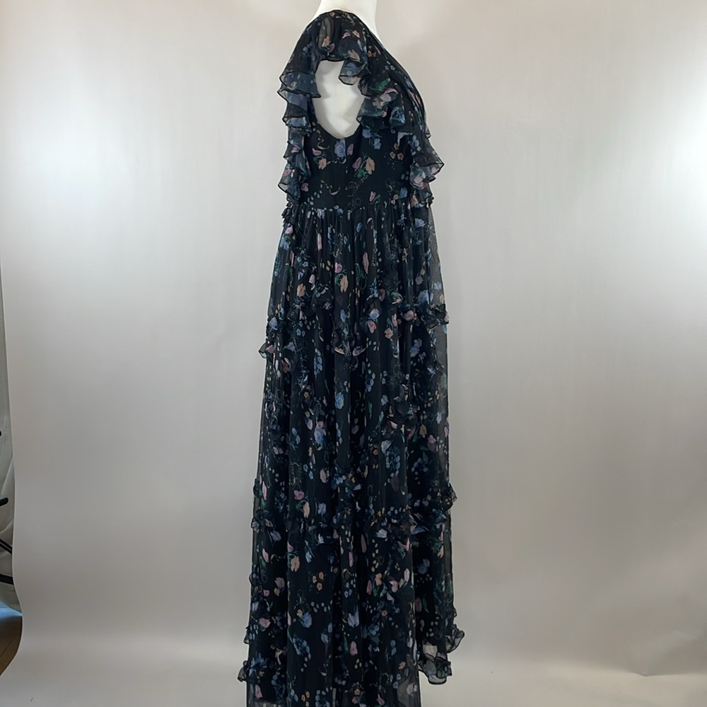 Ieena for Mac Duggal Ruffled Floral Gown, Size 14 - Picture 11 of 16